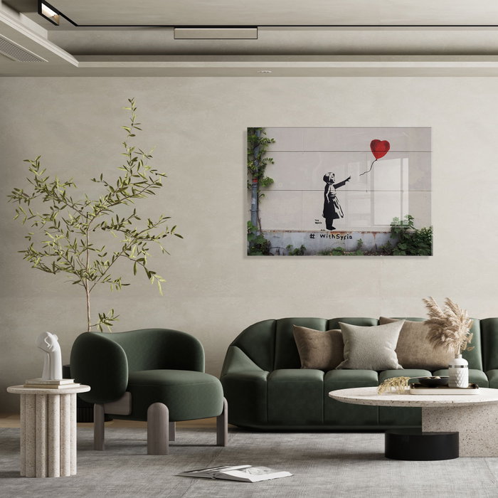 Wallity Cuadro Decorativo de Cristal Templado Banksy 70 x 100 cm